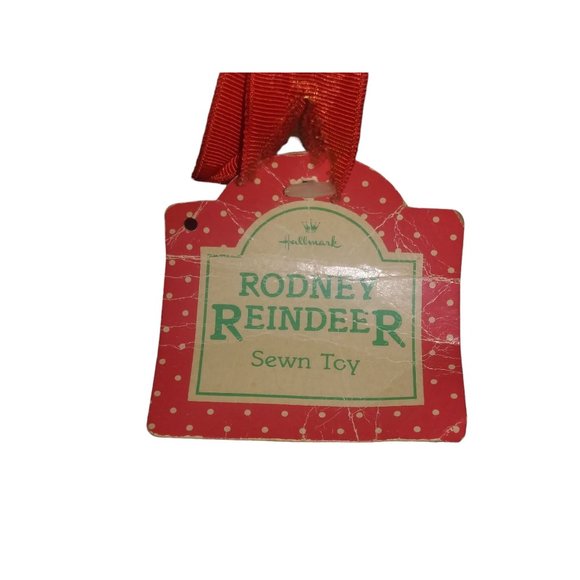 VTG Rodney Reindeer Sewn Stuffed Animal Reindeer Plush Hallmark #64141 10 Inch - Picture 9 of 12